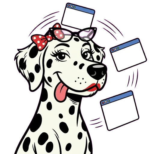 Dalmatian cartoon portrait of Jessica Alt-Tab
