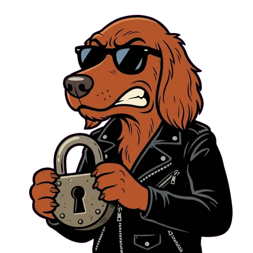 Irish setter cartoon portrait of Richard Bansome