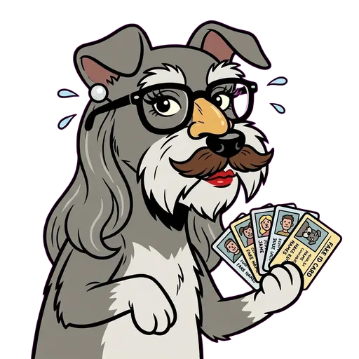 Schnauzer cartoon portrait of Caterina Fake