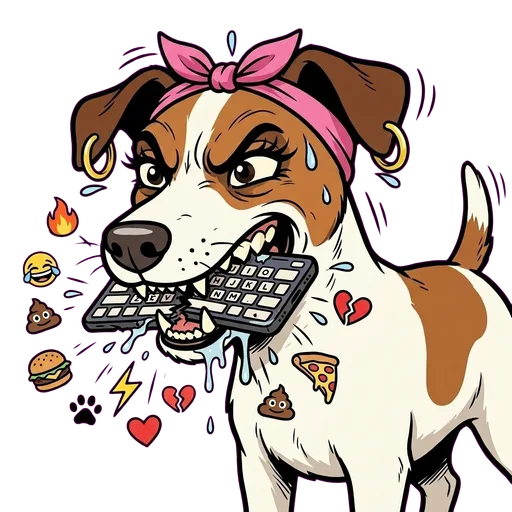 Jack Russell cartoon portrait of Marissa Mayhem